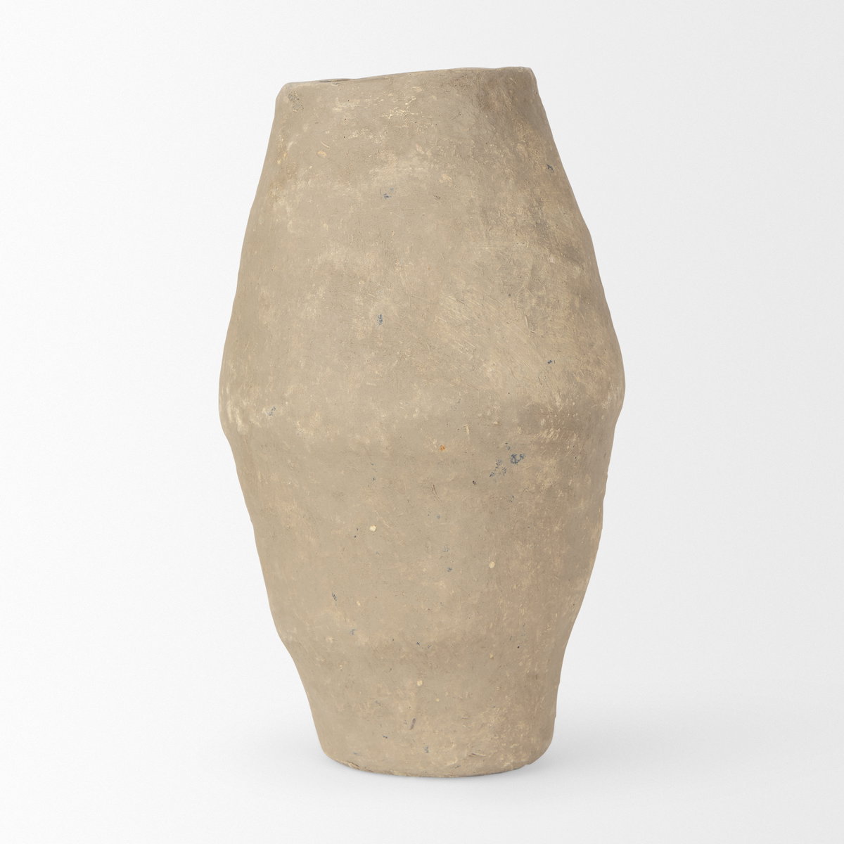 Rundal Small Gray Paper Mache Vase, by Mercana, 8" length x 8" width x 12" height View 6