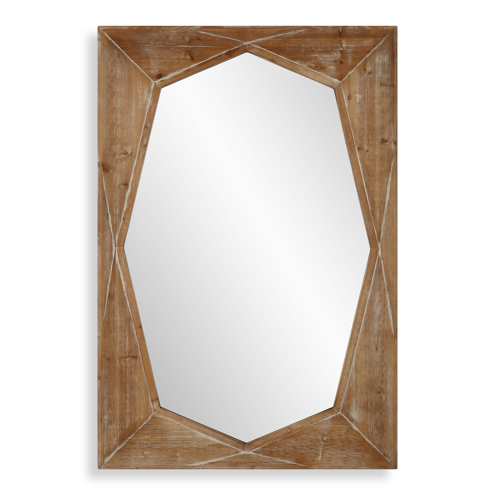Marquise Natural Wood Mirror large image 