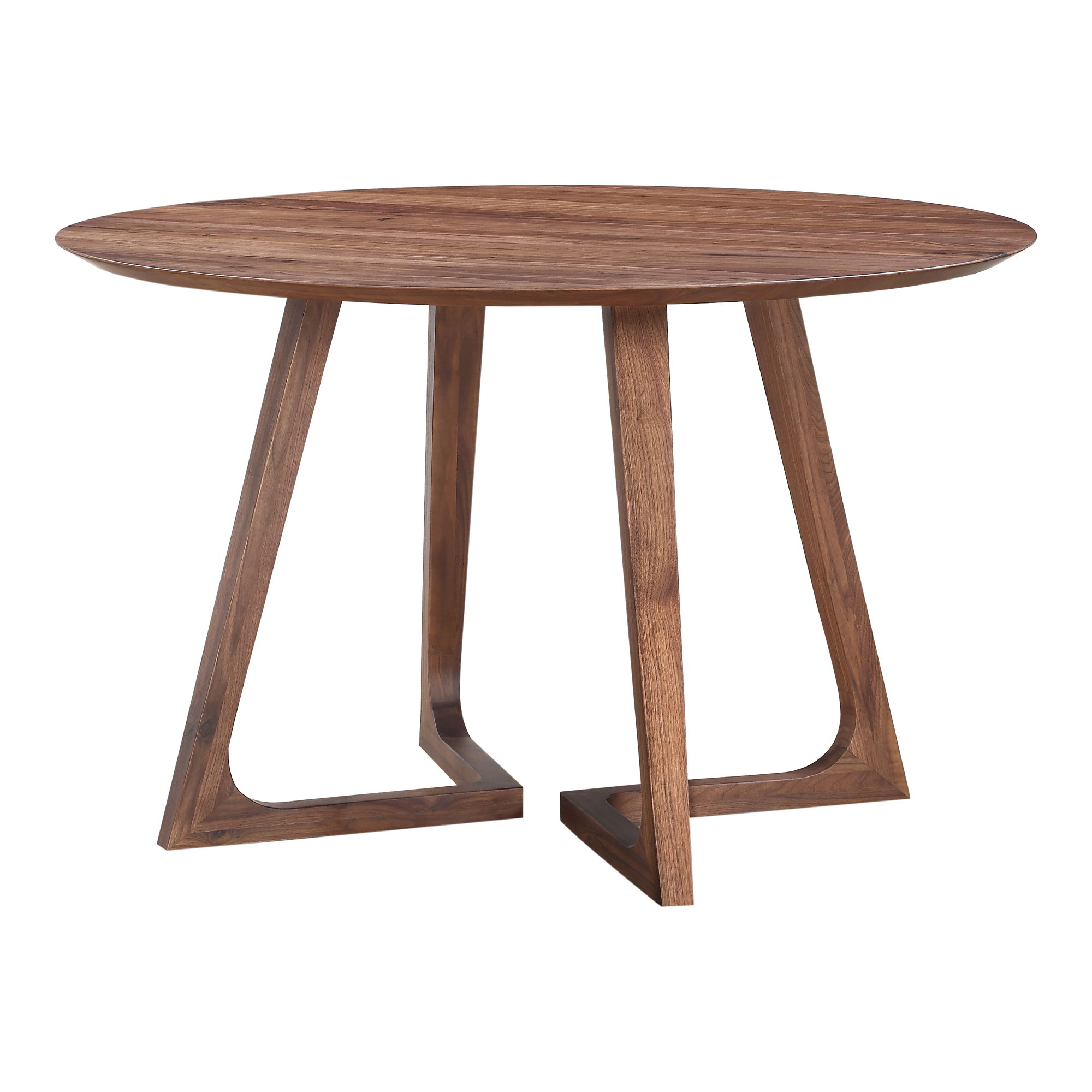 Godenza Round Dining Table Walnut, by Moe's Home, 47" width x 29.5" height x 47" depth View 2