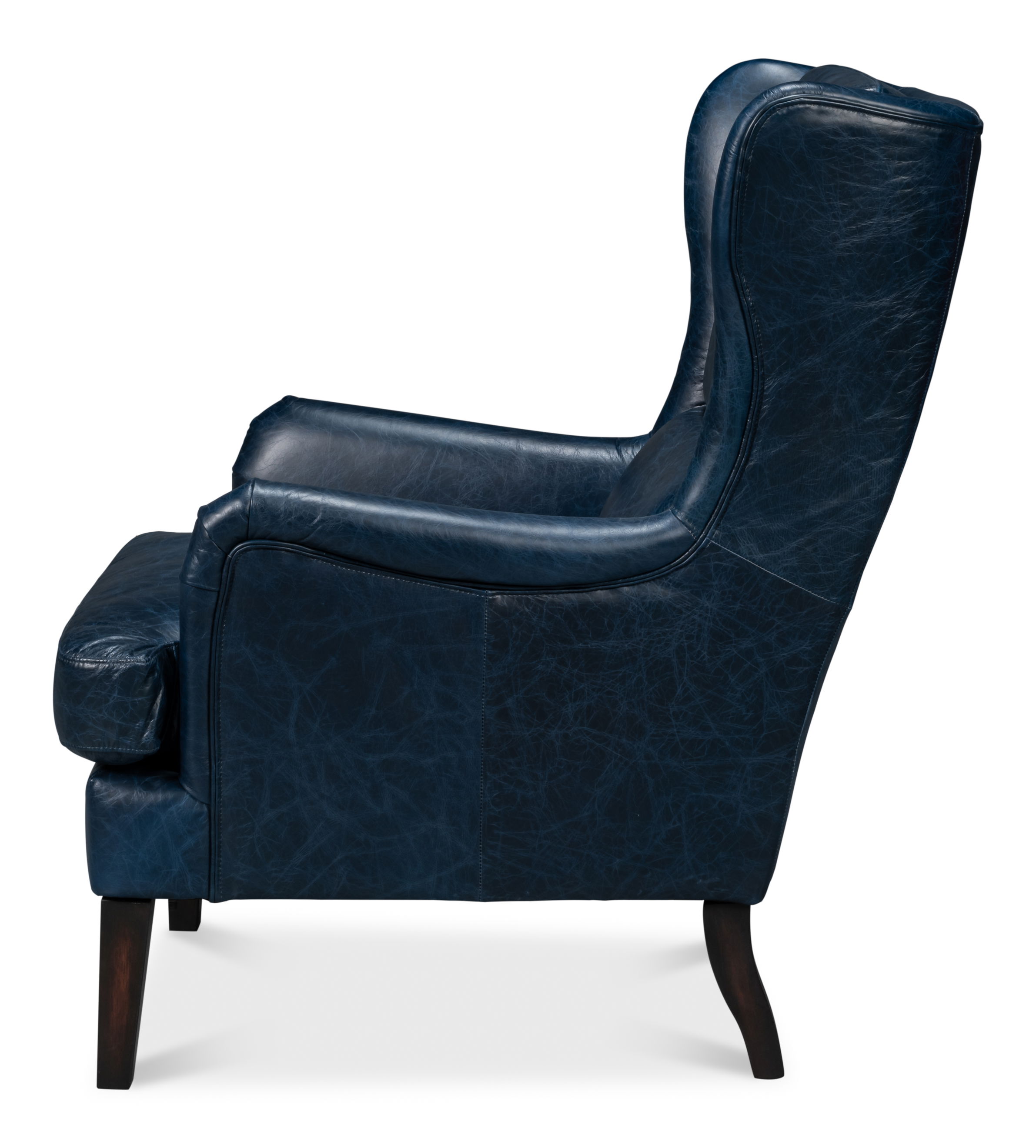Elite Wing Lounge Chair, Chateau Blue, Seating by Sarreid, 28" length x 36" width x 40" height View 9
