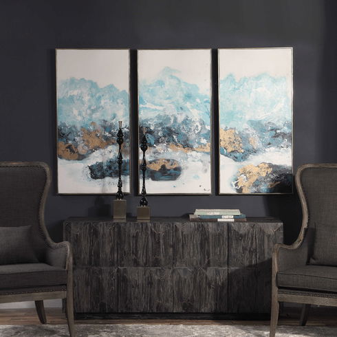 Crashing Waves Abstract Art Set/3