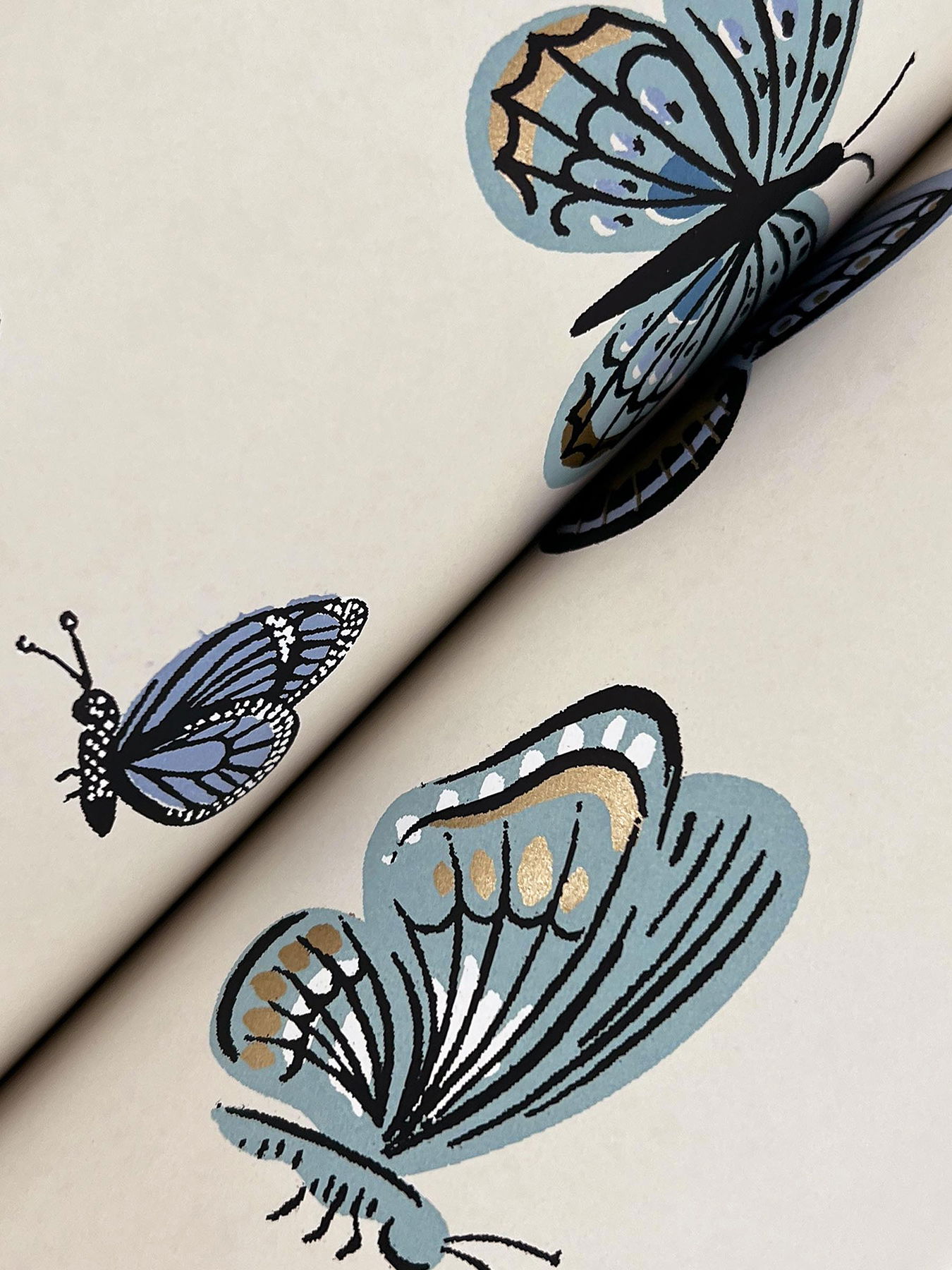 Butterfly House Linen Wallpaper large image 