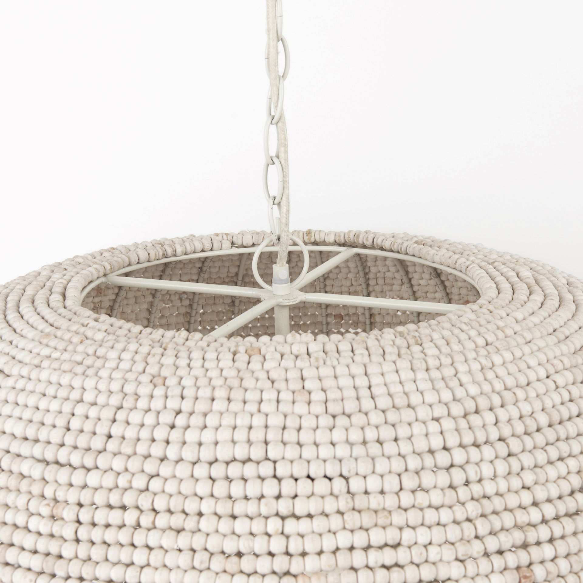 Theta 30.0 L x 30.0 W x 15.0 H White-Washed Beaded Chandelier large image 