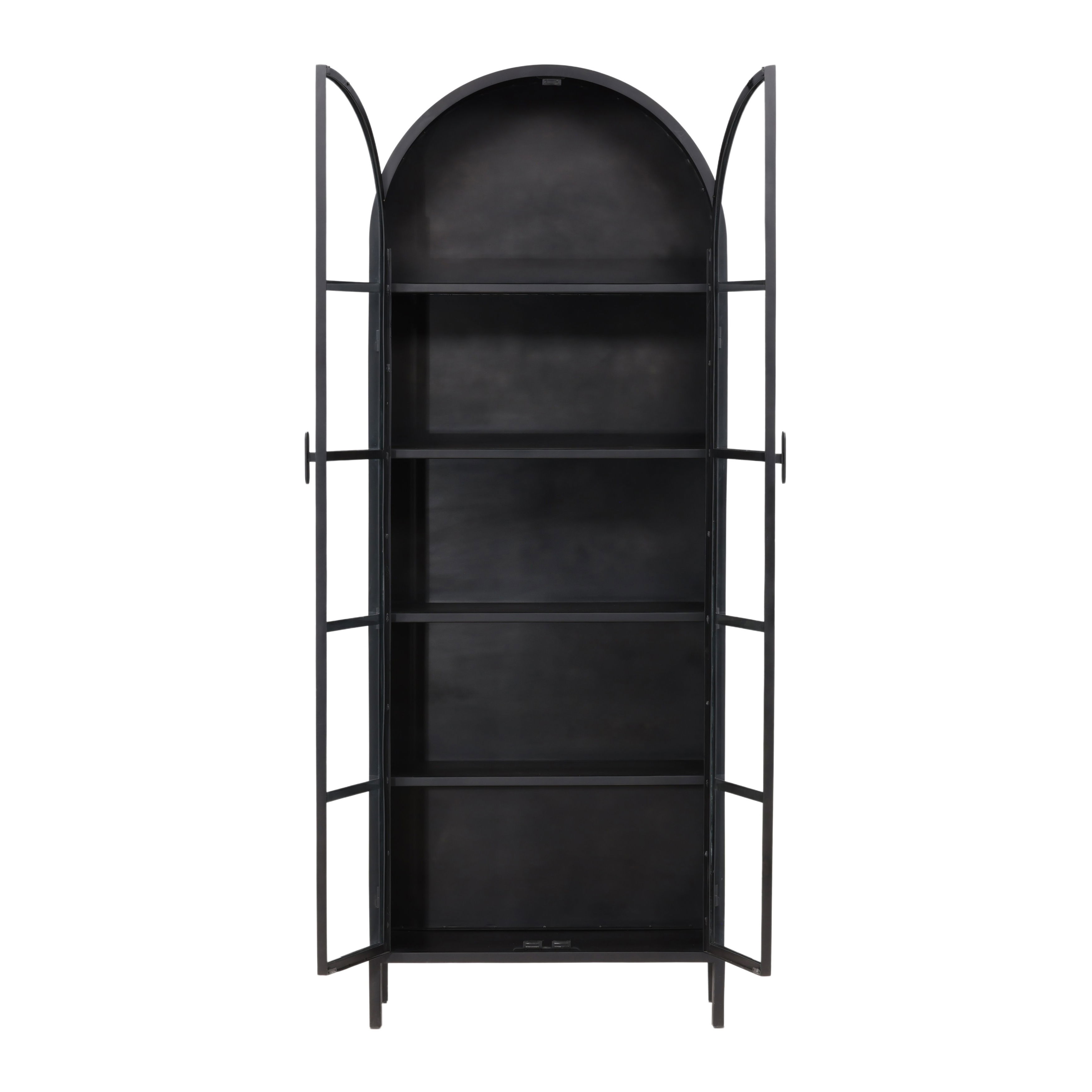 Kiera Cabinet Black, Cabinets & Sideboard by Dovetail, 32" width x 86" height x 16" depth View 5