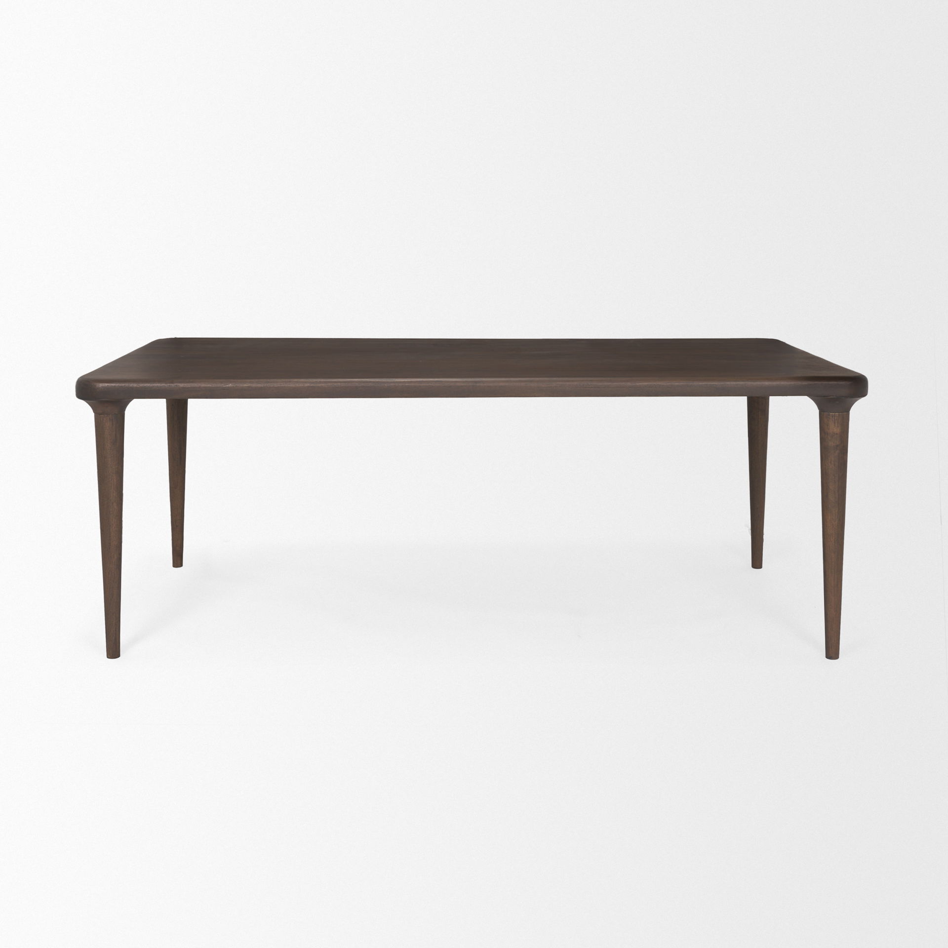 Suvan 84L Medium Dark Brown Rectangular Wood Dining Table, by Mercana, 84" length x 42" width x 30" height View 4
