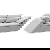 Online Designer Home/Small Office Harmony Modular 85" Sleeper Sofa, Performance Twill, Frost Gray