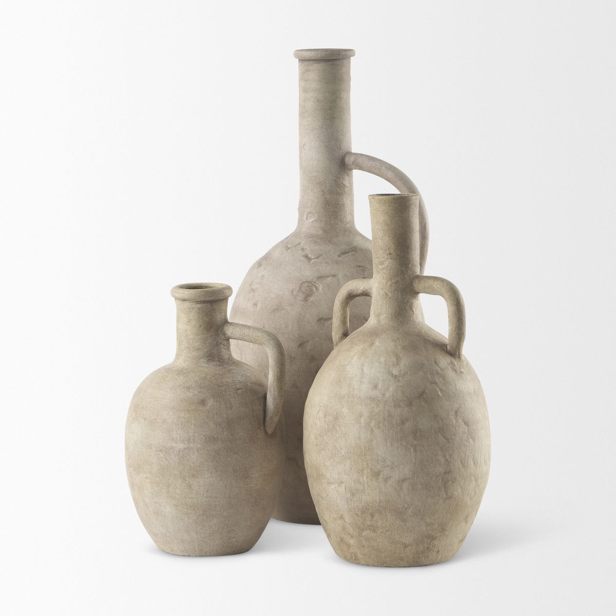 Zenni  Warm Beige Ceramic Vase, by Mercana, 6.1" length x 6.1" width x 12.01" height View 11