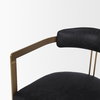 Hollyfield Curved Back Dining Side Chair | Black Leather with Gold Iron, Dining Chair by Mercana, 20.5" length x 21.5" width x 29.5" height thumbnail 10
