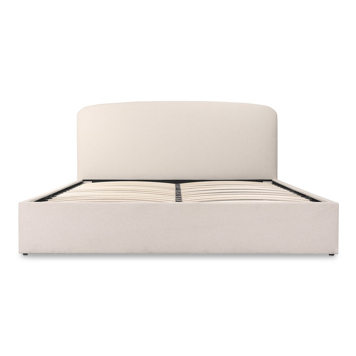 Joan Queen Storage Bed Cream, by Moe's Home, 5'6.25" width x 3'9" height x 7'2" depth View 4