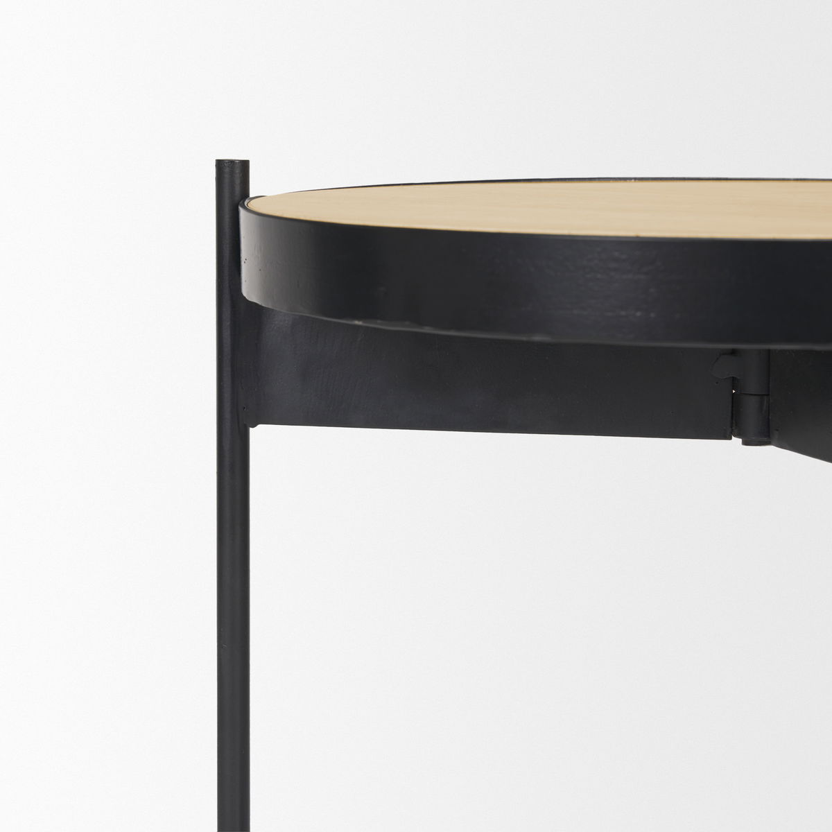 Wade Travertine Marble with Matte Black Metal End Tables, Side & End Table by Mercana, 26" length x 14" width x 24" height View 10