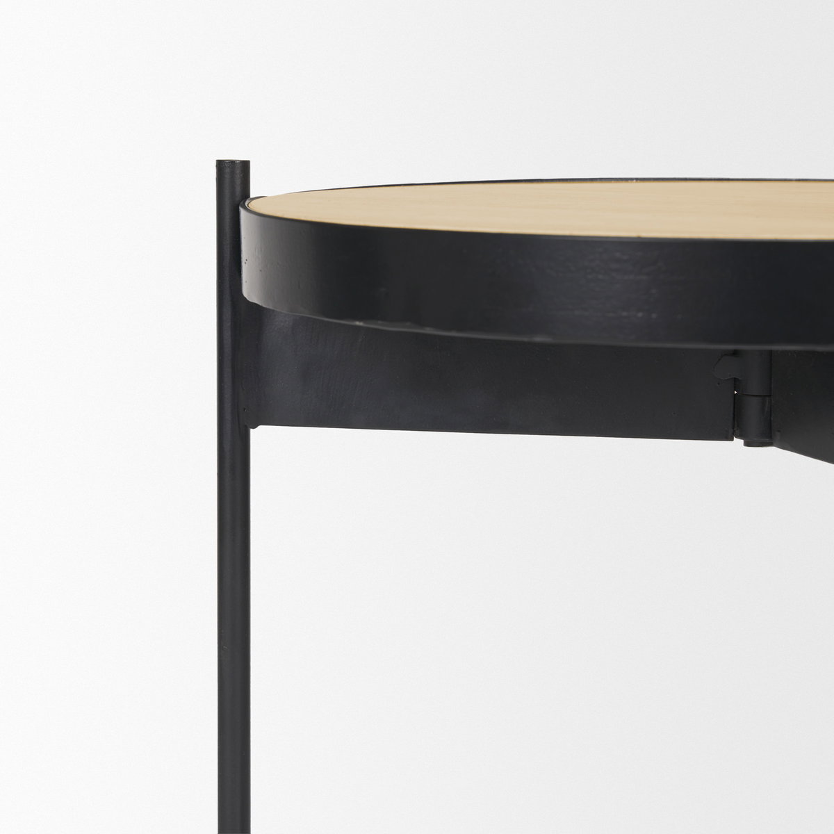 Wade Travertine Marble with Matte Black Metal End Tables, Side & End Table by Mercana, 26" length x 14" width x 24" height View 10