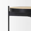 Wade Travertine Marble with Matte Black Metal End Tables, Side & End Table by Mercana, 26" length x 14" width x 24" height thumbnail 10
