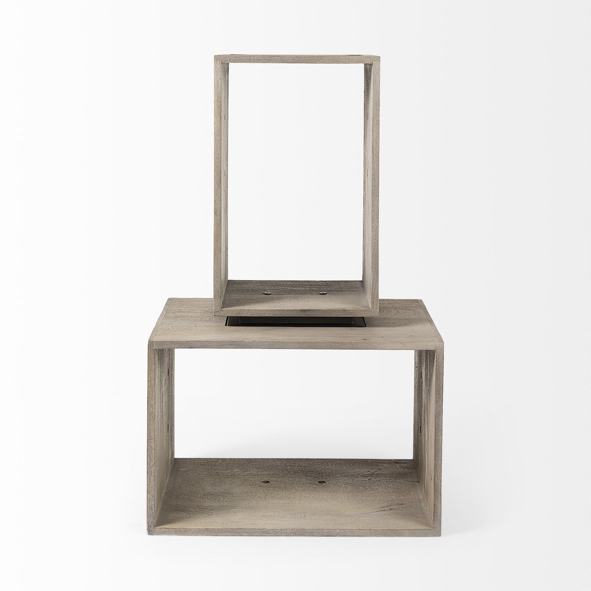 Simul (Set of 2) Light Brown Wood Modular Shelving Unit, Shelving & Bookcase by Mercana, 24" length x 16" width x 16" height View 11