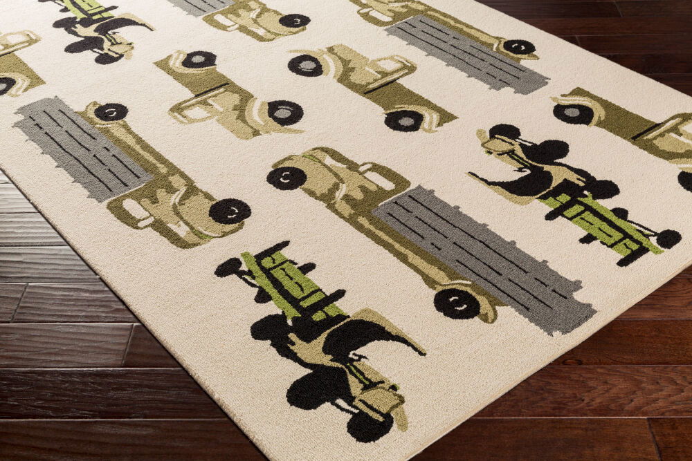 Tic Tac Toe Handmade Rug, by Surya, 9'6" length x 7'6" width