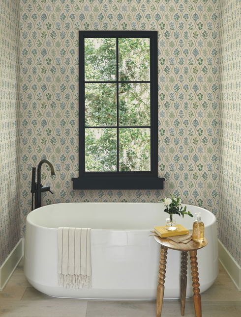 Hawthorne Blue & Green Wallpaper