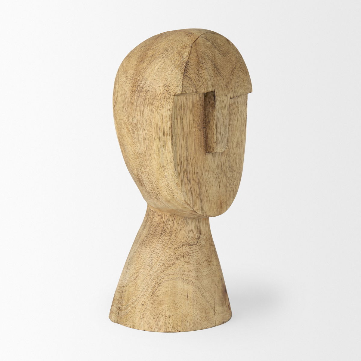 Ivan Medium Wooden Head Sculpture, Decorative Object by Mercana, 5.12" length x 4.72" width x 11.81" height View 9