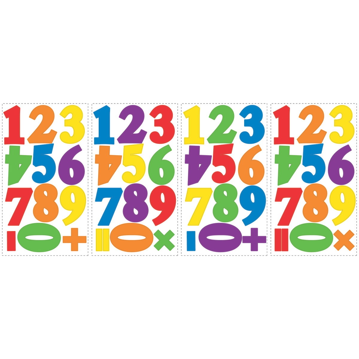 Numbers Primary Wall Decals, by York Wall, 1'6" length x 10" width x 1" depth