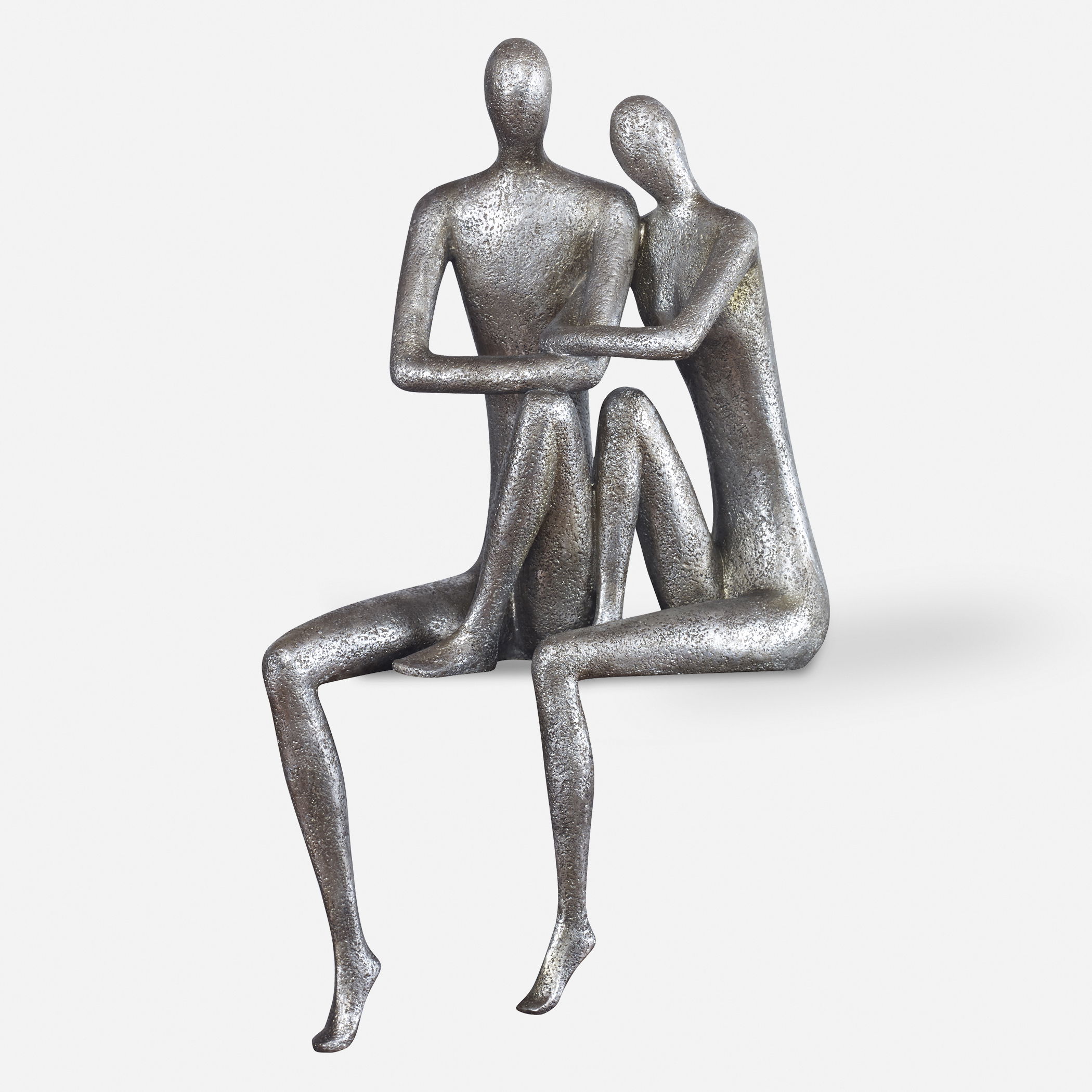 Courtship Antique Nickel Figurine large image 