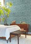 Laurel Damask Teal Wallpaper thumbnail 2