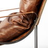 Hornet I  Brown Leather Unibody Seat with Black Metal Frame Accent Chair, by Mercana, 27" length x 35" width x 36" height thumbnail 11