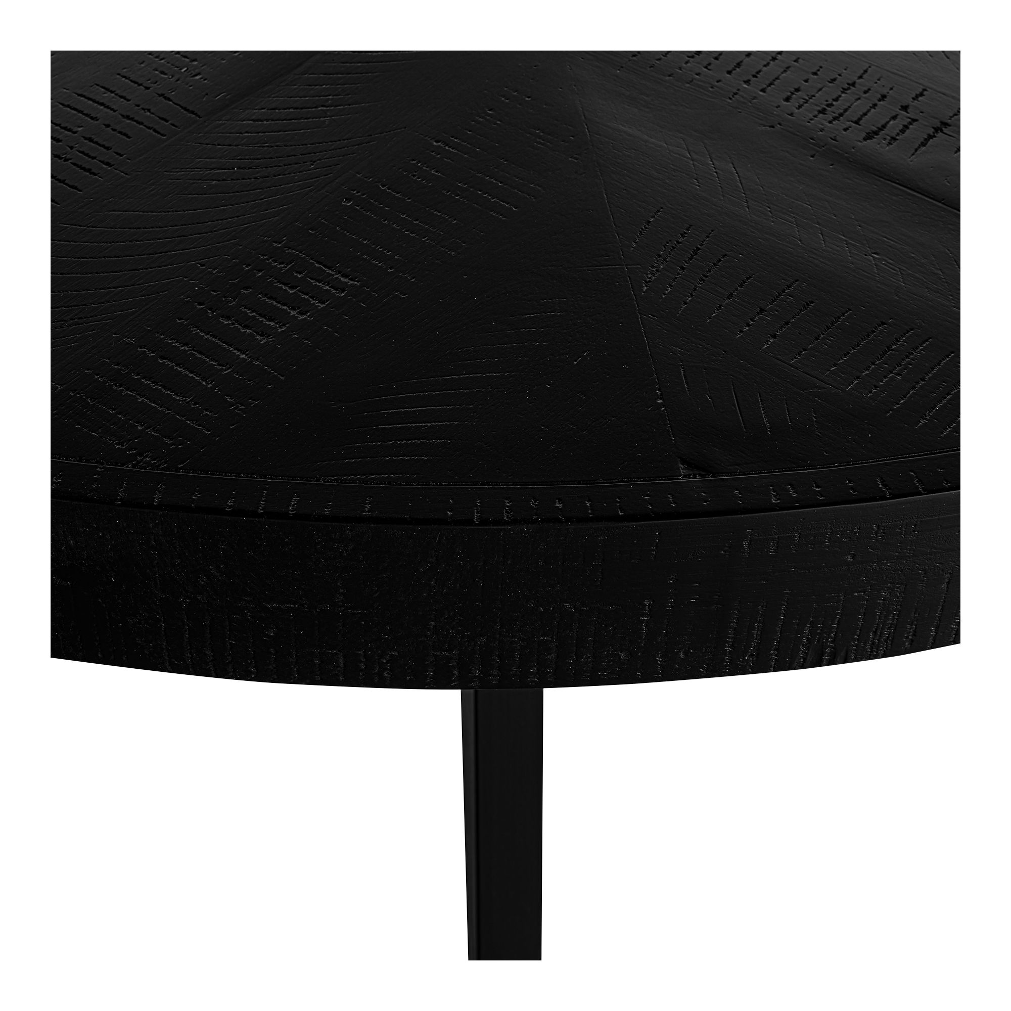 Parq 60 Inch Round Dining Table Black, by Moe's Home, 60" width x 30" height x 60" depth View 9