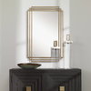 Amherst Brushed Gold Mirror, by Uttermost, 1'11.62" width x 3'0.5" height x 1.5" depth thumbnail 2