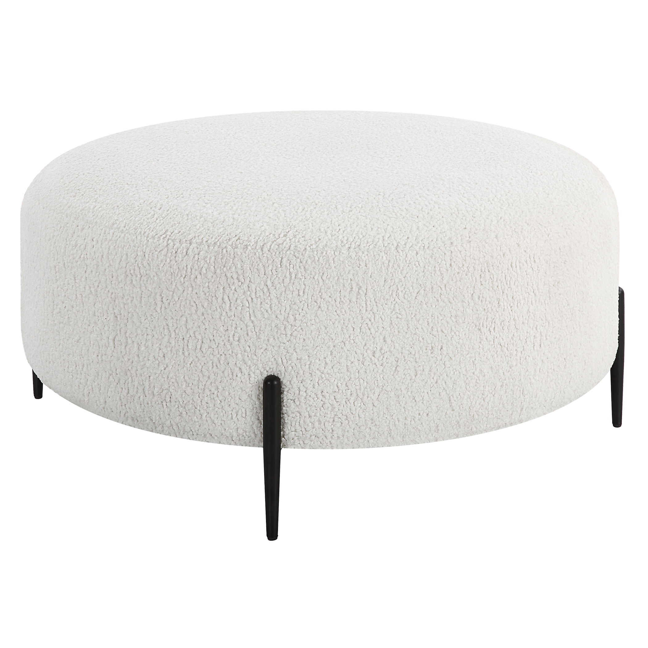 Arles Large Plush White Ottoman large image 