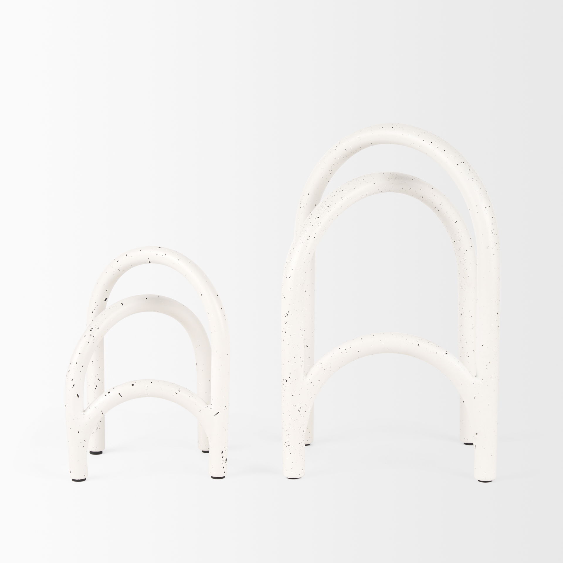 Springe White & Gray Speckled Arch Decorative Object (Set of 2), by Mercana, 4.53" length x 3.35" width x 6.5" height View 3