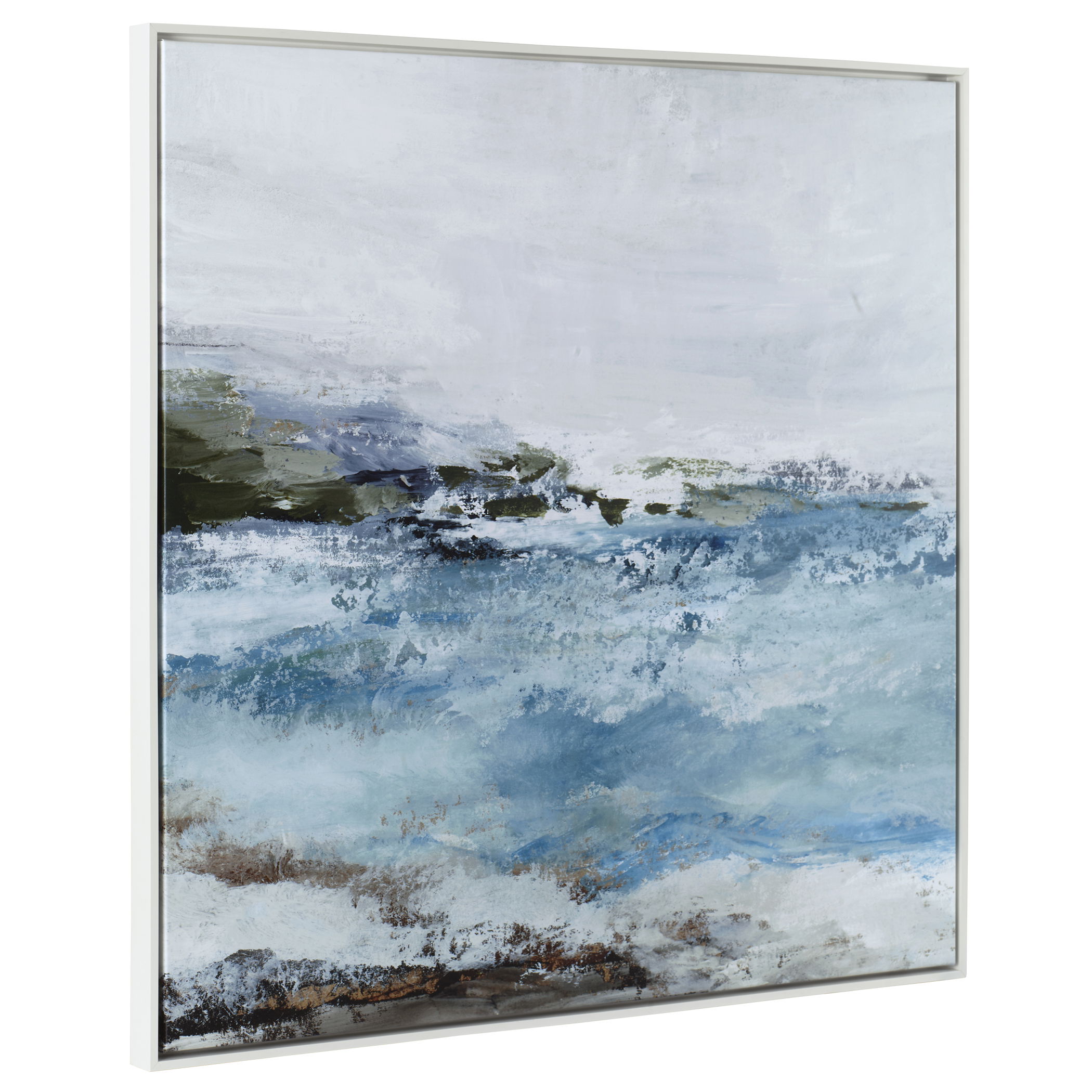 Blue Essence Coastal Framed Canvas large image 