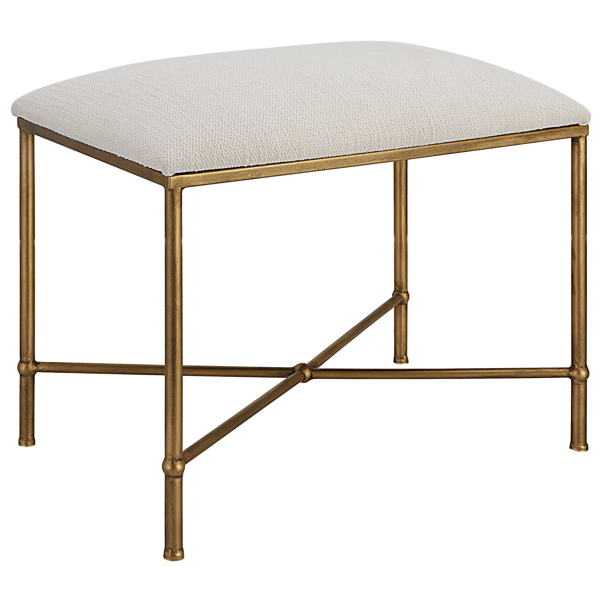 Avenham Small Gold Framed Bench, Furniture by Uttermost, 24" width x 20" height x 16" depth View 4