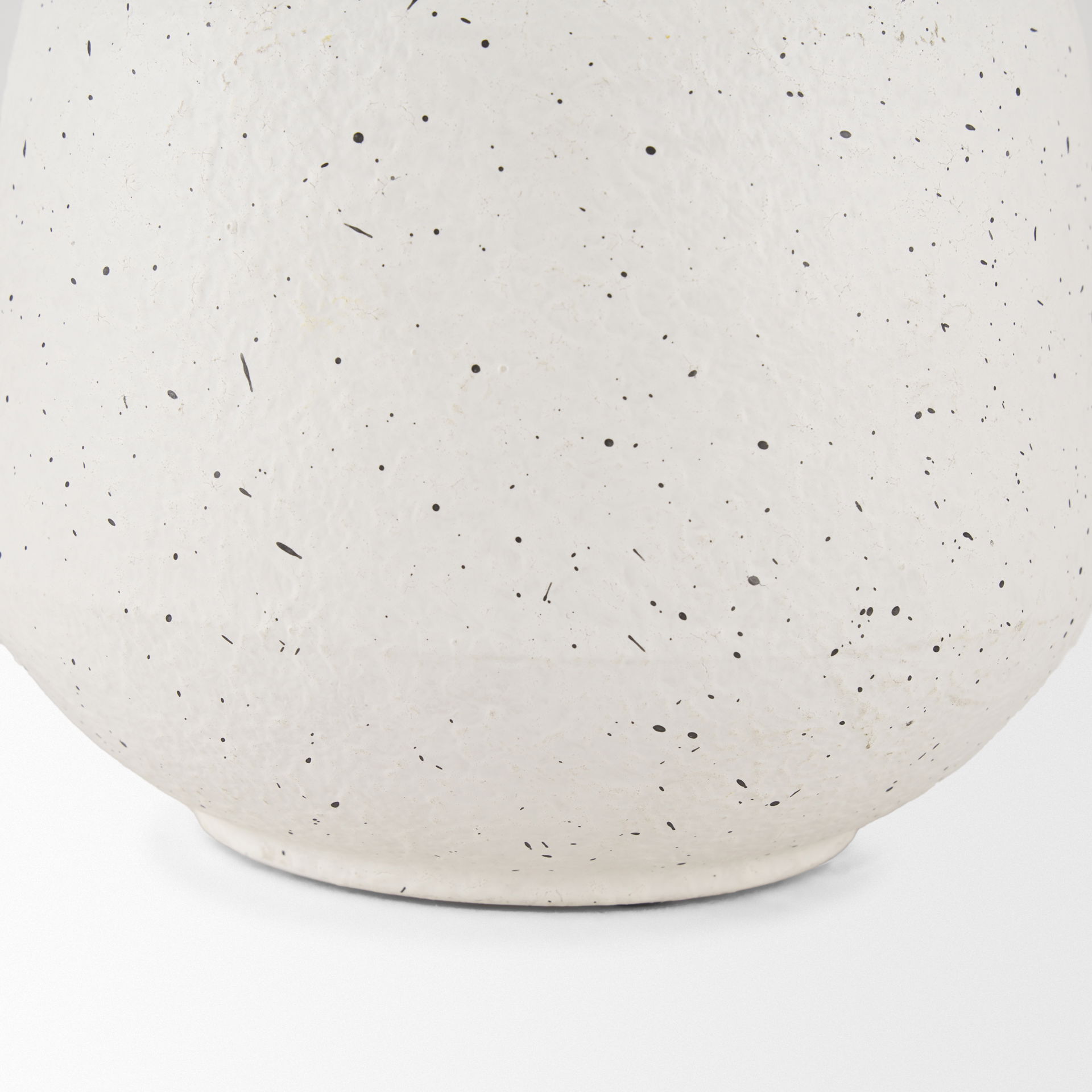 Treva Small White with Black Speckles Metal Vase, by Mercana, 9.45" length x 7.09" width x 7.09" height View 10