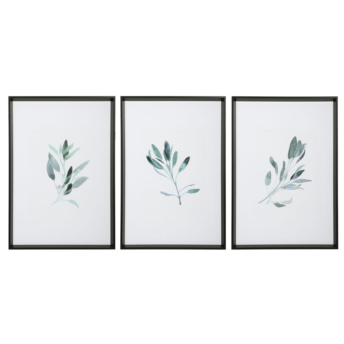 Simple Sage Watercolor Prints Set/3, Art by Uttermost, 25.5" width x 36.5" height x 2" depth View 1