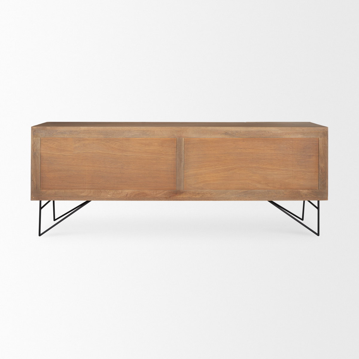 Darwin Light Brown Wooden 4 Door with 2 Shelves Sideboard, Sideboards & Buffet by Mercana, 80" length x 17.5" width x 30" height View 6