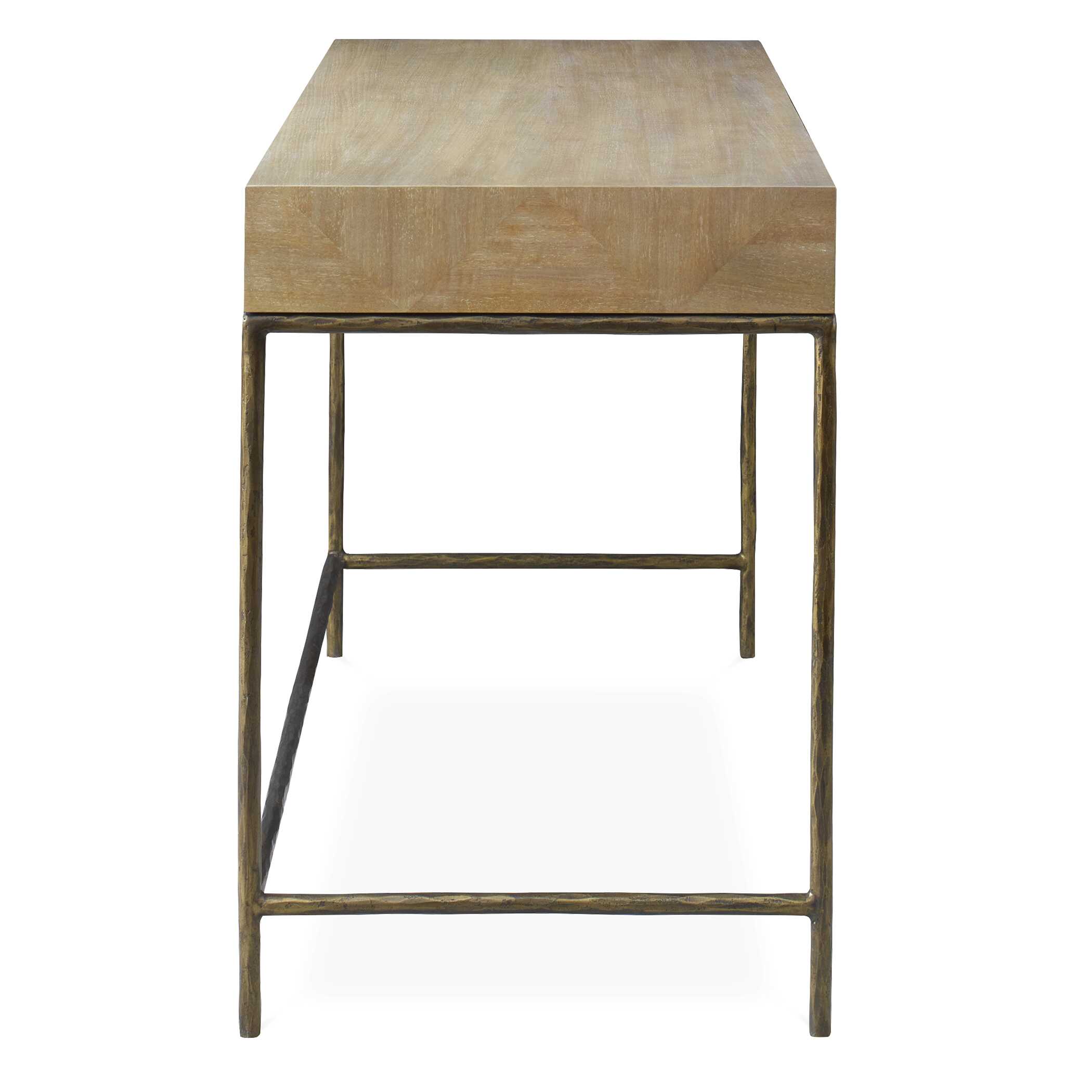 Aristotle Natural Wood Modern Desk, Furniture by Uttermost, 52" width x 30" height x 20" depth View 7