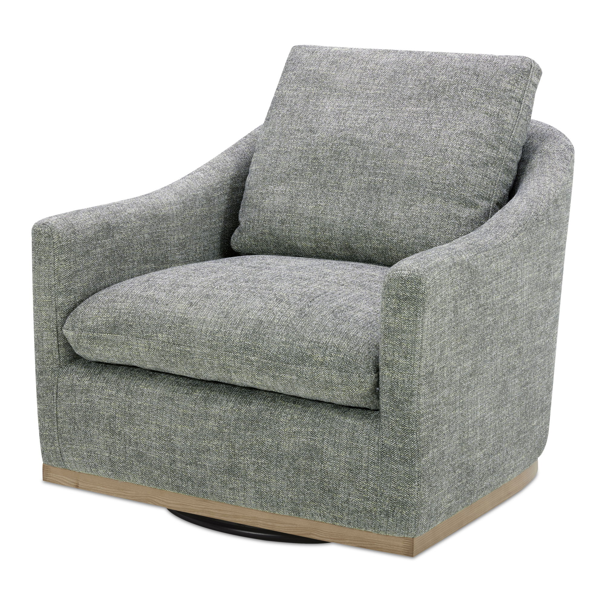 Linden Swivel Chair Slated Moss large image 
