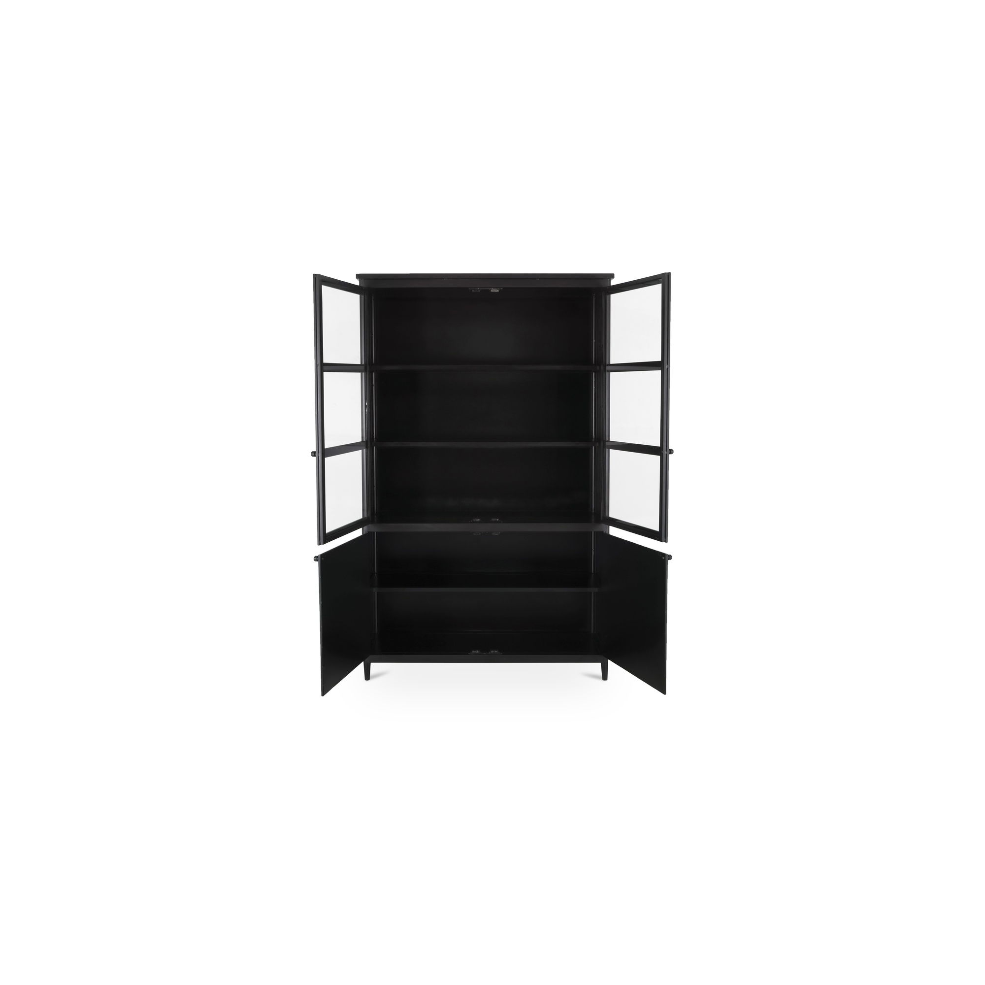 Henry Metal Tall Cabinet Black, Cabinets & Sideboard by Moe's Home, 48.5" width x 78" height x 17.5" depth View 4