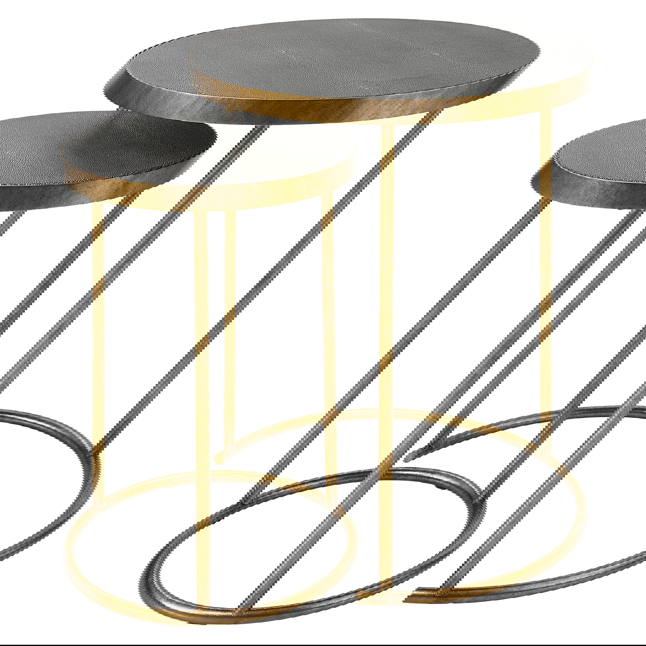 Aragon Brass Nesting Tables Set/2, Furniture by Uttermost, 19.5" width x 24" height x 19.5" depth View 1