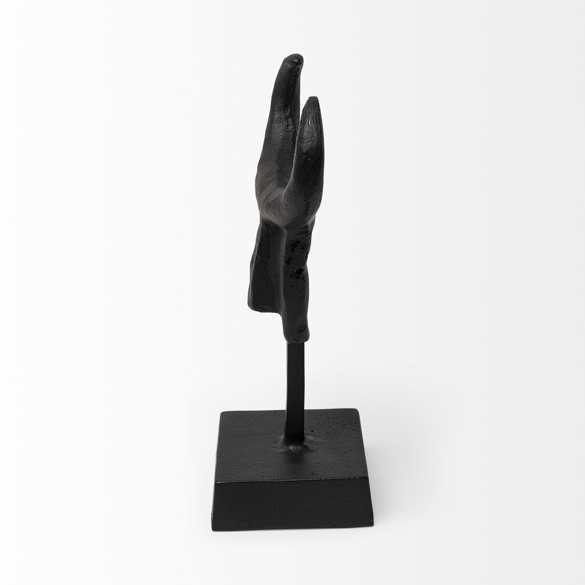 Caleb 4L x 5W Black Metal Tribal Figurine large image 