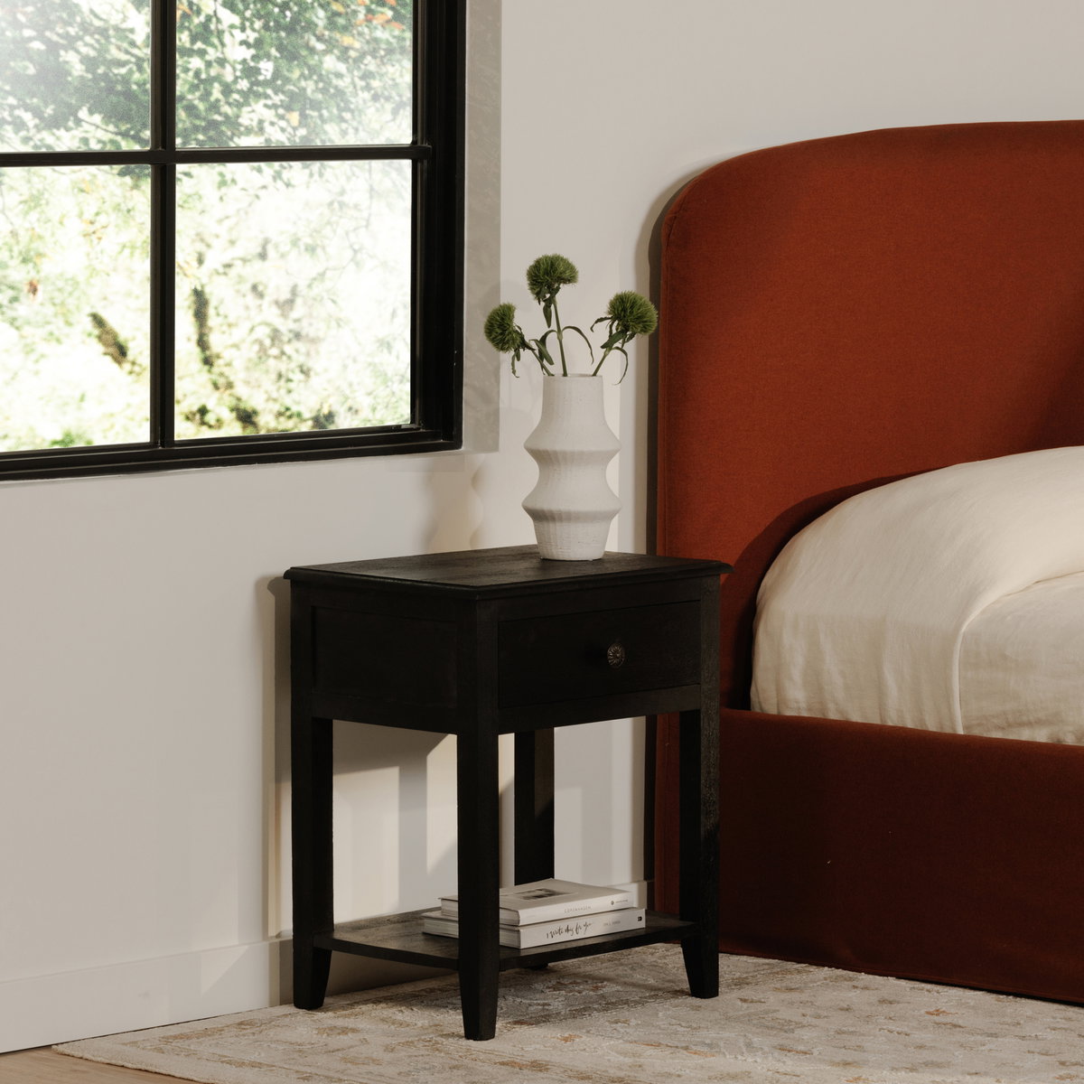 Corrine Nightstand Antique Black, by Moe's Home, 19" width x 23" height x 14" depth View 10