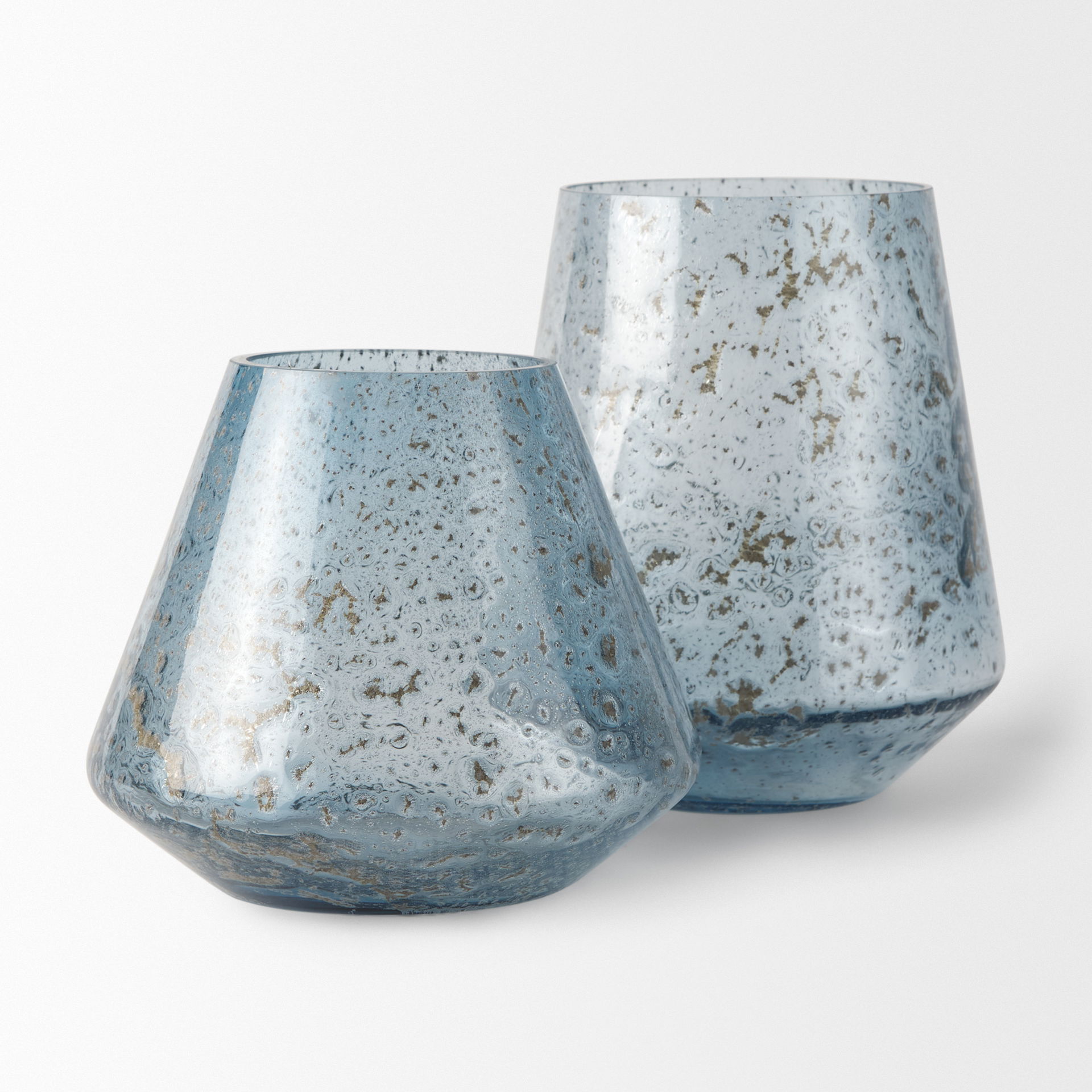 Robyn Short Blue Glass Vase large image 