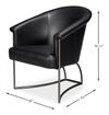 Nagel Distilled Leather Chair,Onyx Black, Seating by Sarreid, 30" length x 33" width x 2" height thumbnail 13