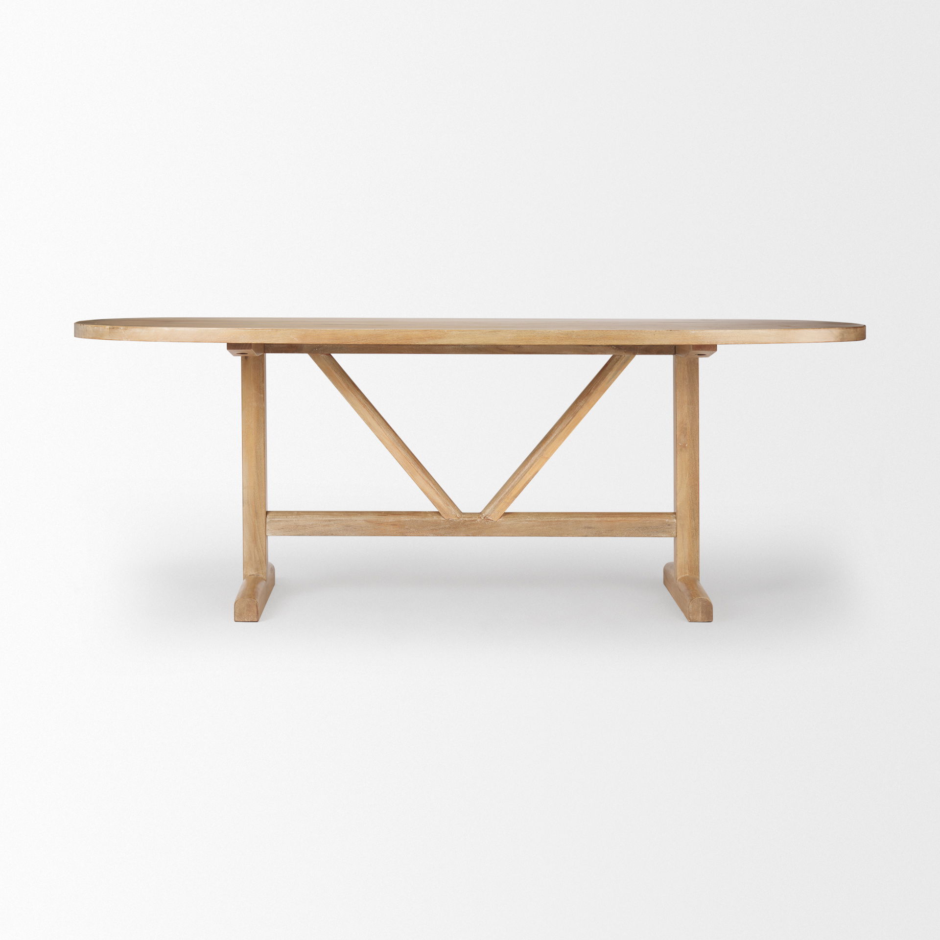 Viktor 84'L Light Brown Solid Wood Dining Table large image 