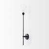 Clyde 6.0L x 8.0W x 37.0H Matte Black with Glass Round Wall Sconce thumbnail 3