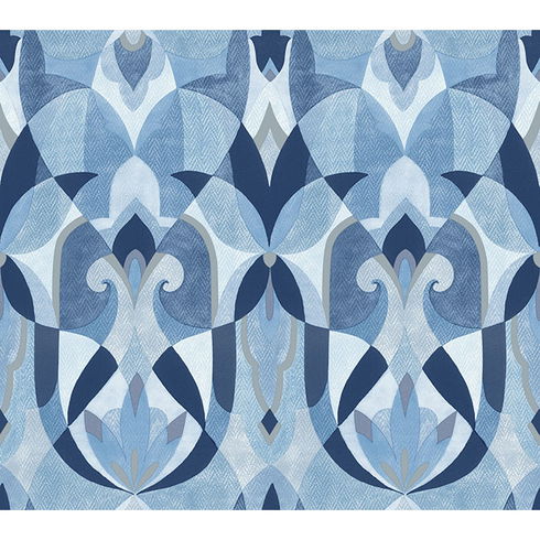 Malta Blue & Silver Wallpaper