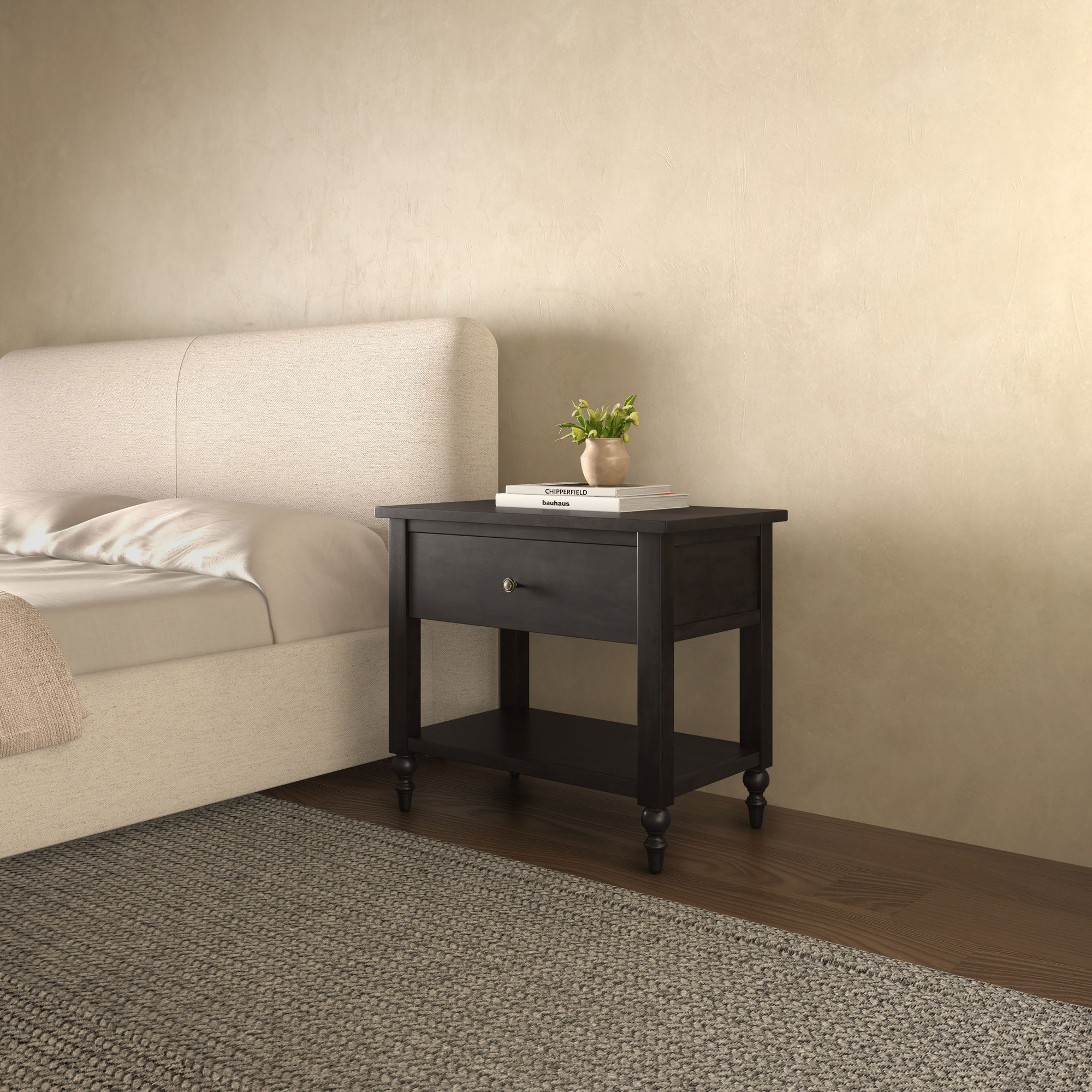 Katherine Nightstand Black, by Moe's Home, 30" width x 26" height x 18" depth View 8