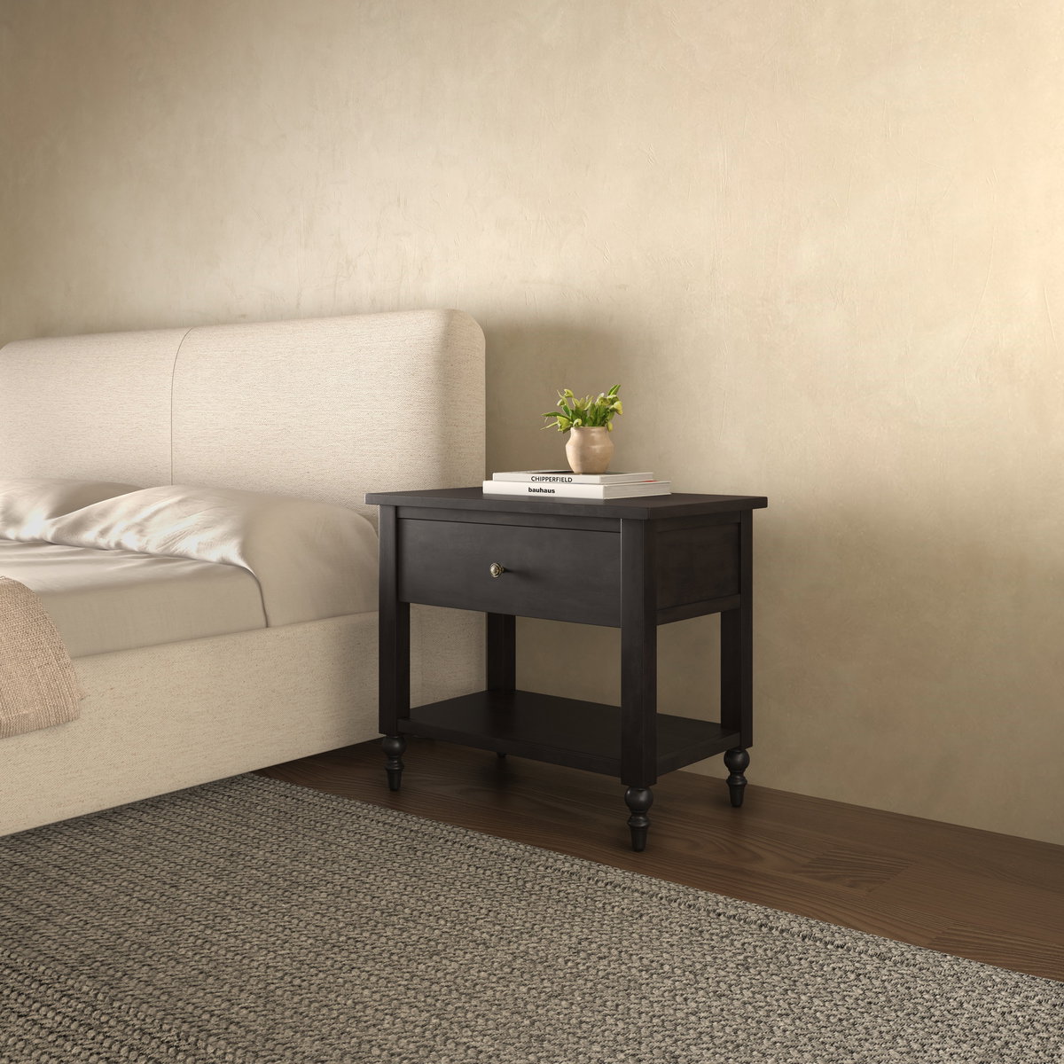 Katherine Nightstand Black, by Moe's Home, 30" width x 26" height x 18" depth View 8