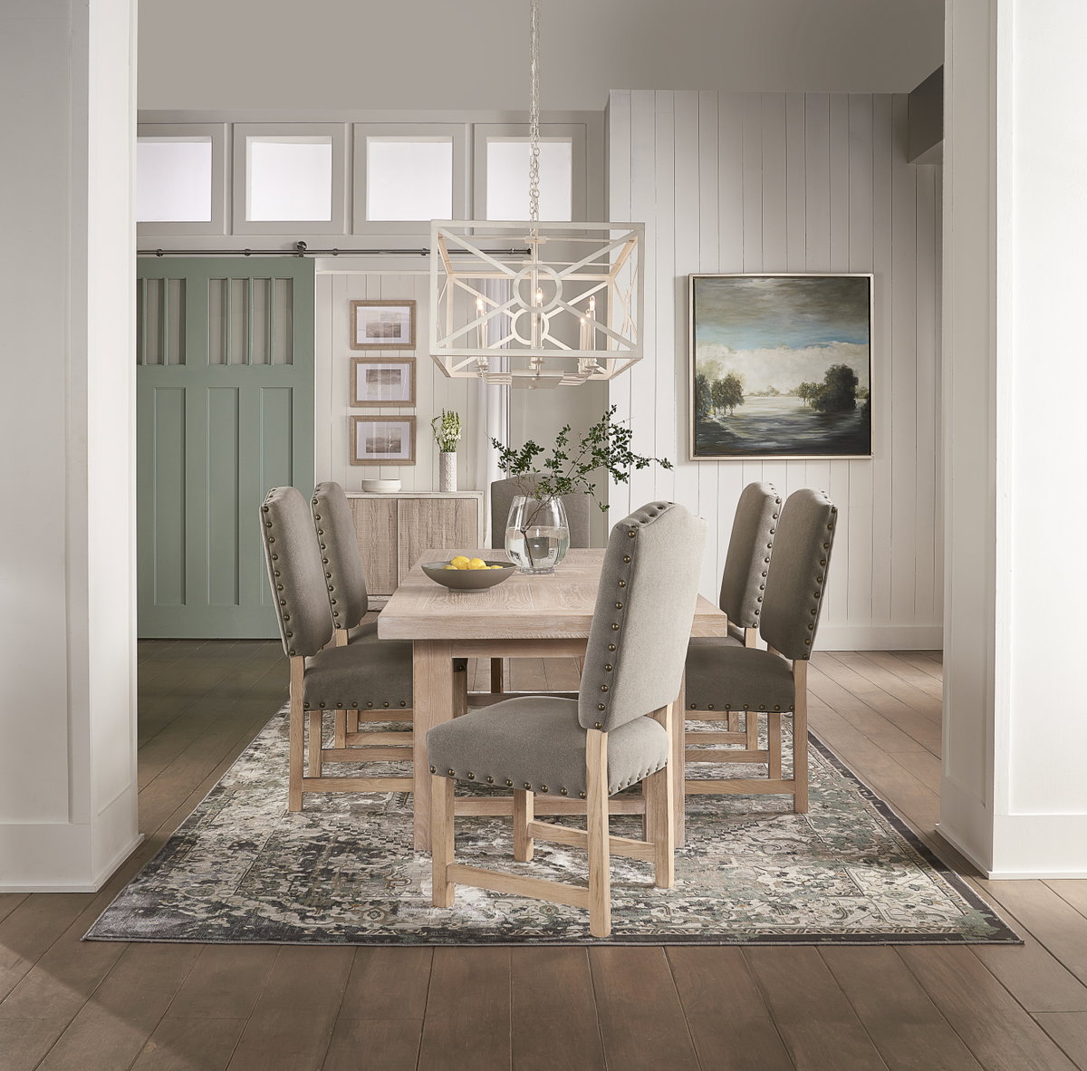 Bauhaus Dining Table, by Sarreid, 3'3" length x 9'2" width x 2'6" height View 3