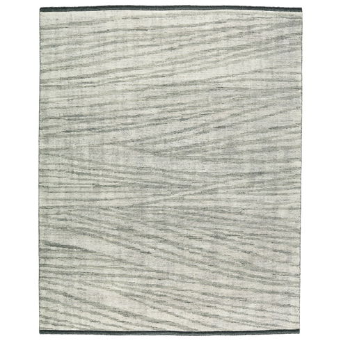 Rize Abstract Hand Knotted Wool Ivory/Gray/Green Area Rug