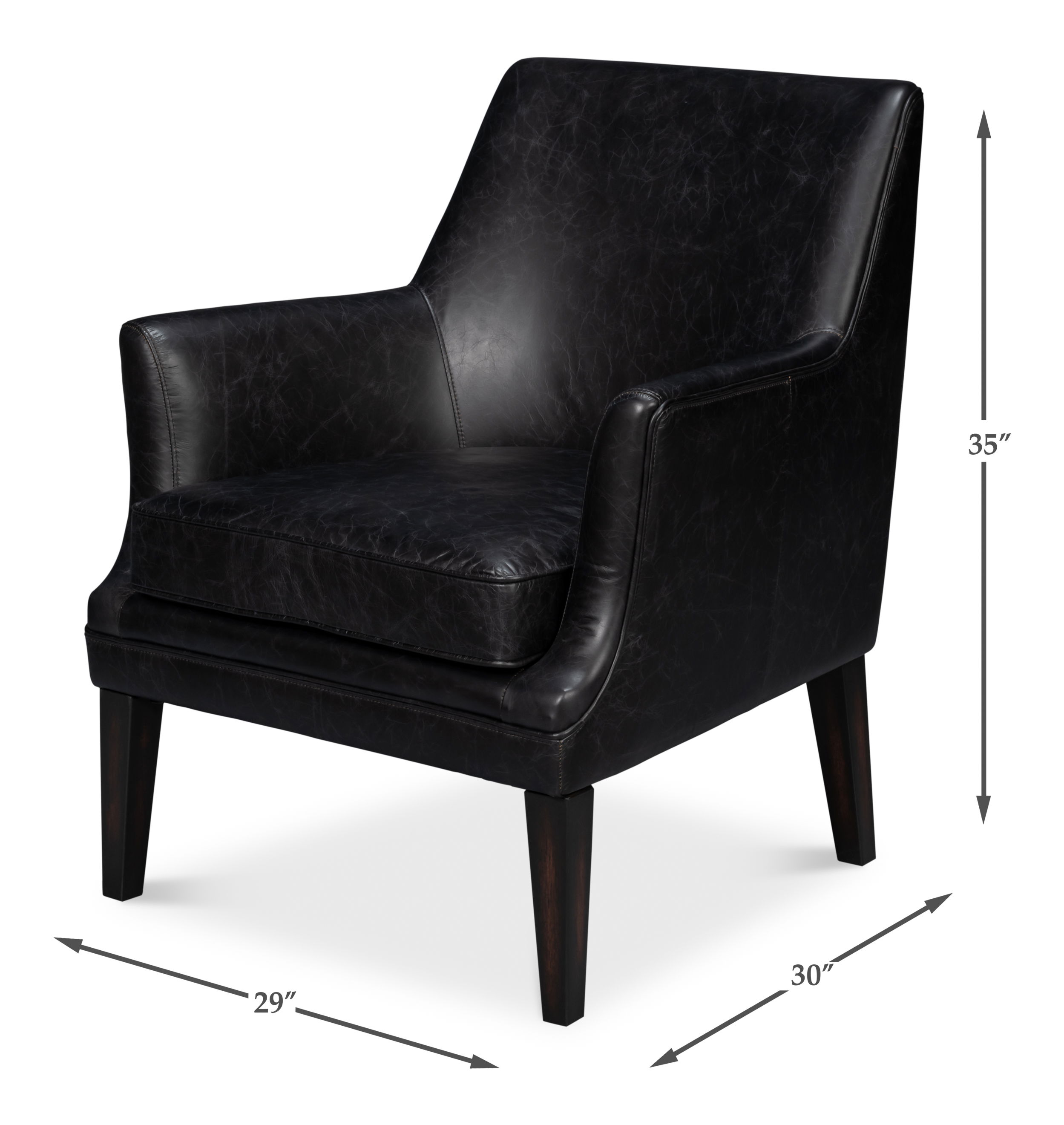 Royalton Distilled Leather Chair,Blk large image 