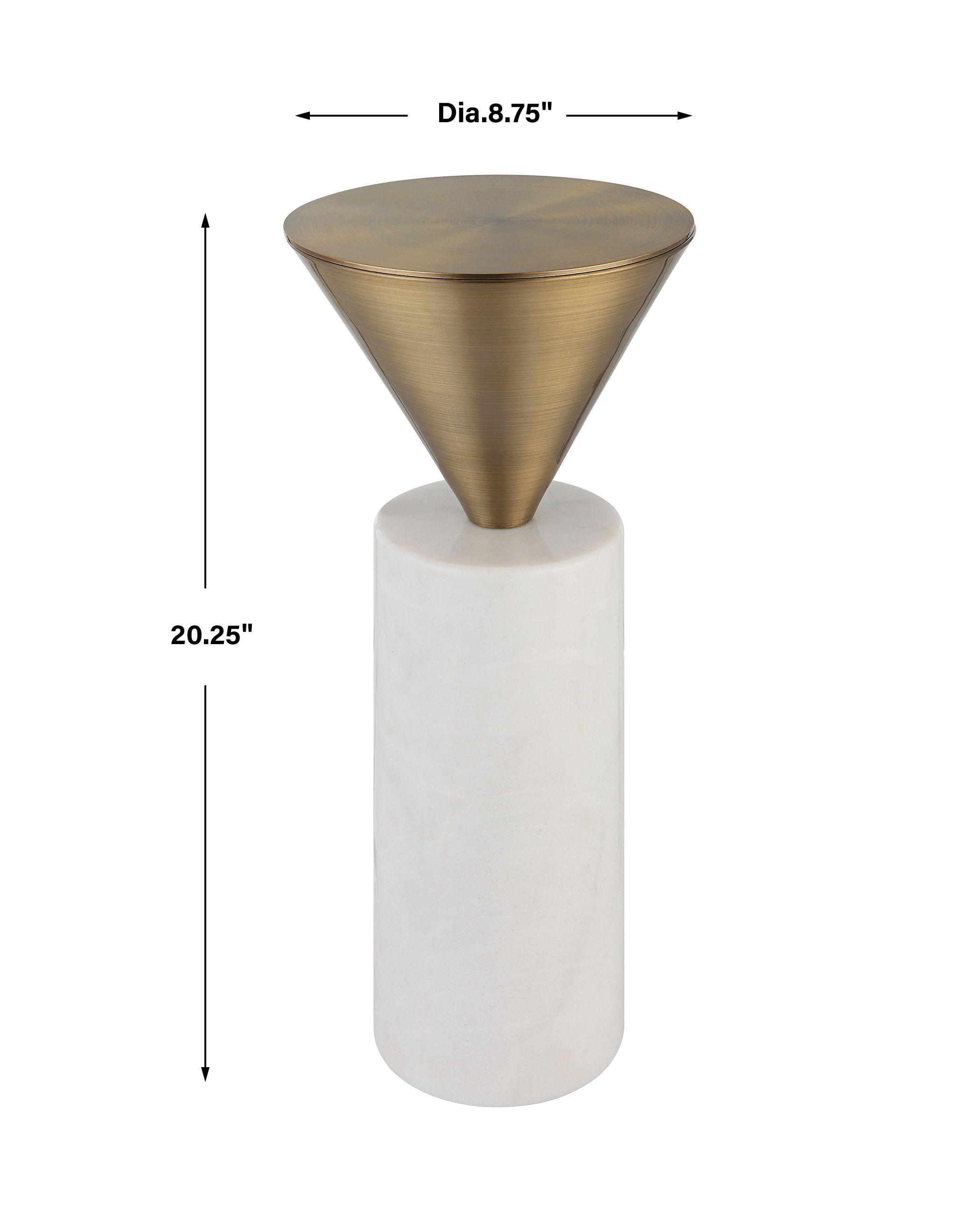 Top Hat Brass Drink Table, Furniture by Uttermost, 8.75" width x 20.25" height x 8.75" depth View 3